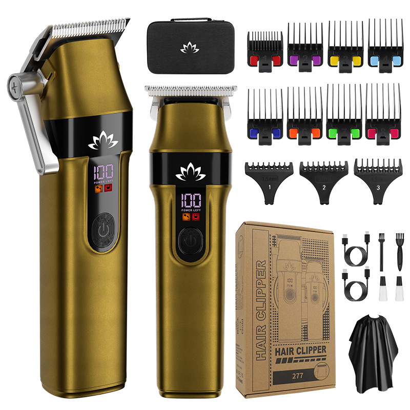 2 In 1 Haarschneider-Set Professionelles Herren Pompadour Carving Elektrischer Trimmer 11 Führungskämme USB-Aufladung