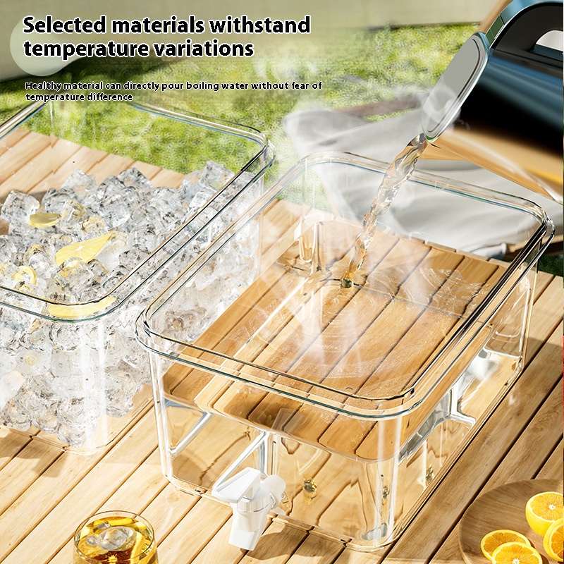 5L Großkapazitäts-Kühlschrank Grüner Kaltwasser-Spender Mit Wasserhahn Filter Behälter Für Früchtetee Saft Getränk Eiswasser-Krug Für Den Haushalt