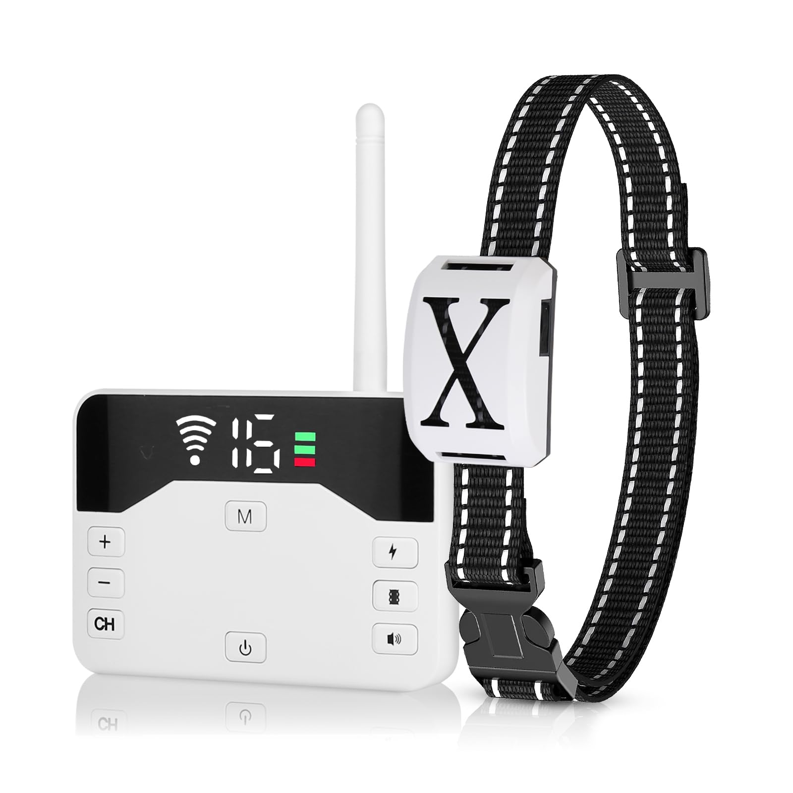 2-in-1 Drahtloser Hundezaun Ferntrainingshalsband Elektrischer Zaun für Hunde mit Einstellbarem Bereich IPX6 Wasserdichter Empfänger, Haustierbegrenzungssystem