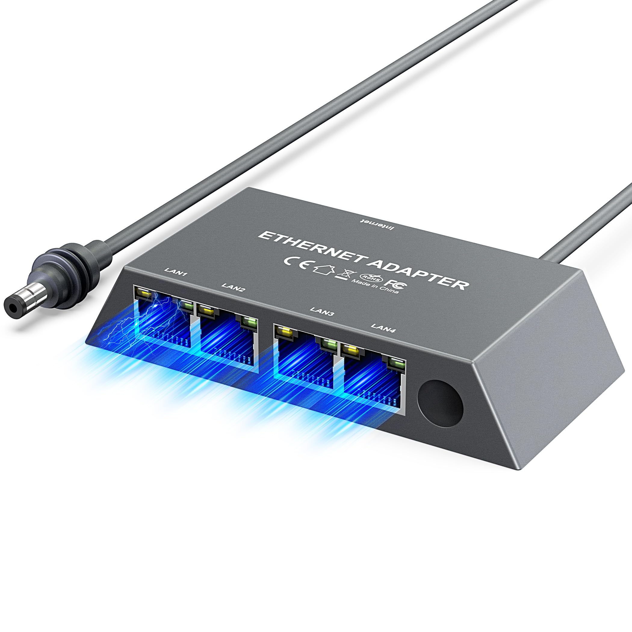 Multi Ports Starlink Gen 3 Starlink Mini Ethernet Adapter für Kabelgebundenes Externes Netzwerk, 4 Ports Starlink Ethernet Adapter 1 zu 4 Bis zu 1 Gbps