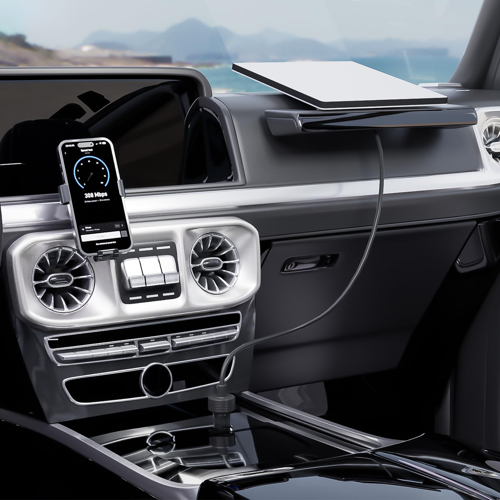 Starlink Mini Kabel 12V Stromkabel 3M, Starlink Mini Zubehör 16AWG Zigarettenanzünder zu DC-Kabel, 12V-48V Auto-Ladegerät Auto-Adapter