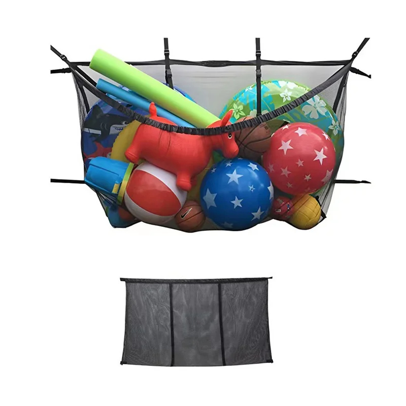 Große Aufbewahrungsnetz-Tasche Hängende Swimmingpool-Aufbewahrungstasche Netztasche Fußball Basketball Aufblasbare Spielzeuge Aufbewahrungstasche 142*86 cm