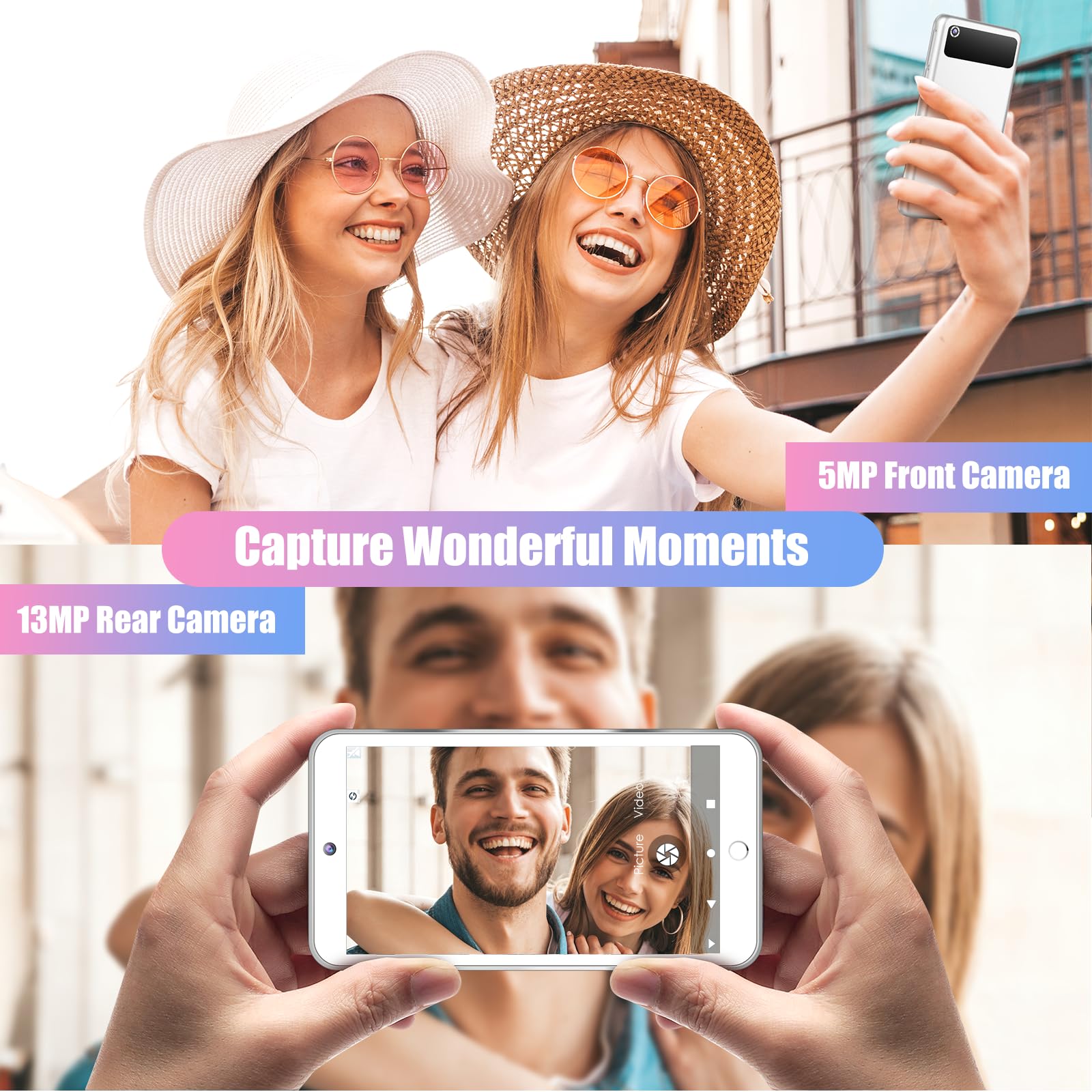 160GB MP3 Player mit Bluetooth und WiFi, 4.3 Zoll Voll-Touchscreen Mp4 Mp3 Player mit Spotify, Audible, Amazon Music, Android Music Player mit Lautsprecher, FM-Radio, E-Book