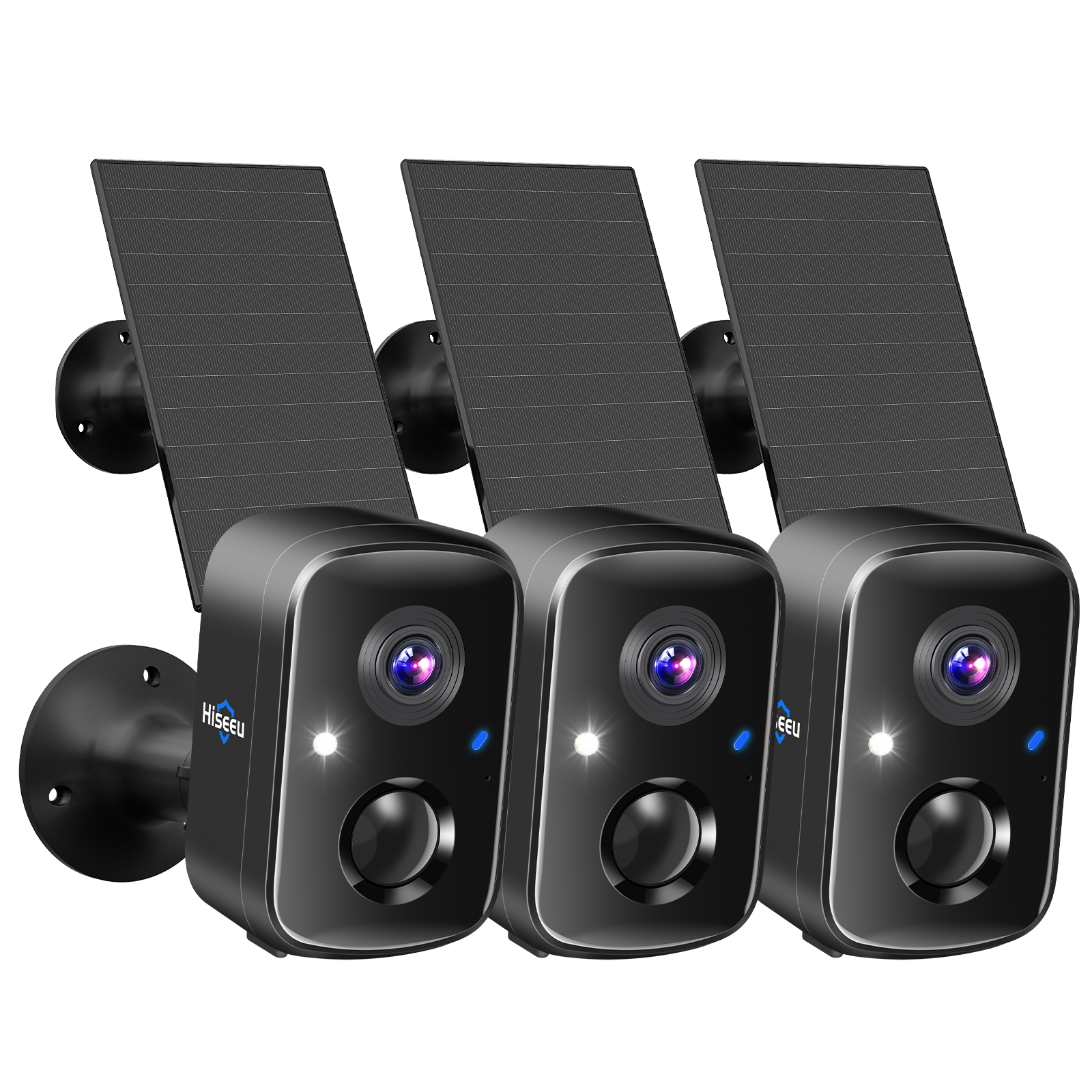 Solar-Sicherheitskameras Kabellos Outdoor, Batteriebetrieben 3K 4MP Überwachung Indoor WiFi Smart Cameras, Bewegungserkennung, Nachtsicht, 2-Wege-Audio (3er-Pack)