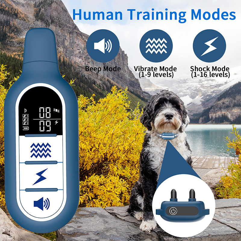 Shock Collar für 2 Hunde Wasserdicht 3300ft Wiederaufladbar IPX7 Hundetrainingshalsband mit Fernbedienung, E-Halsband für Hundetraining mit Beep Vibrationsmodi