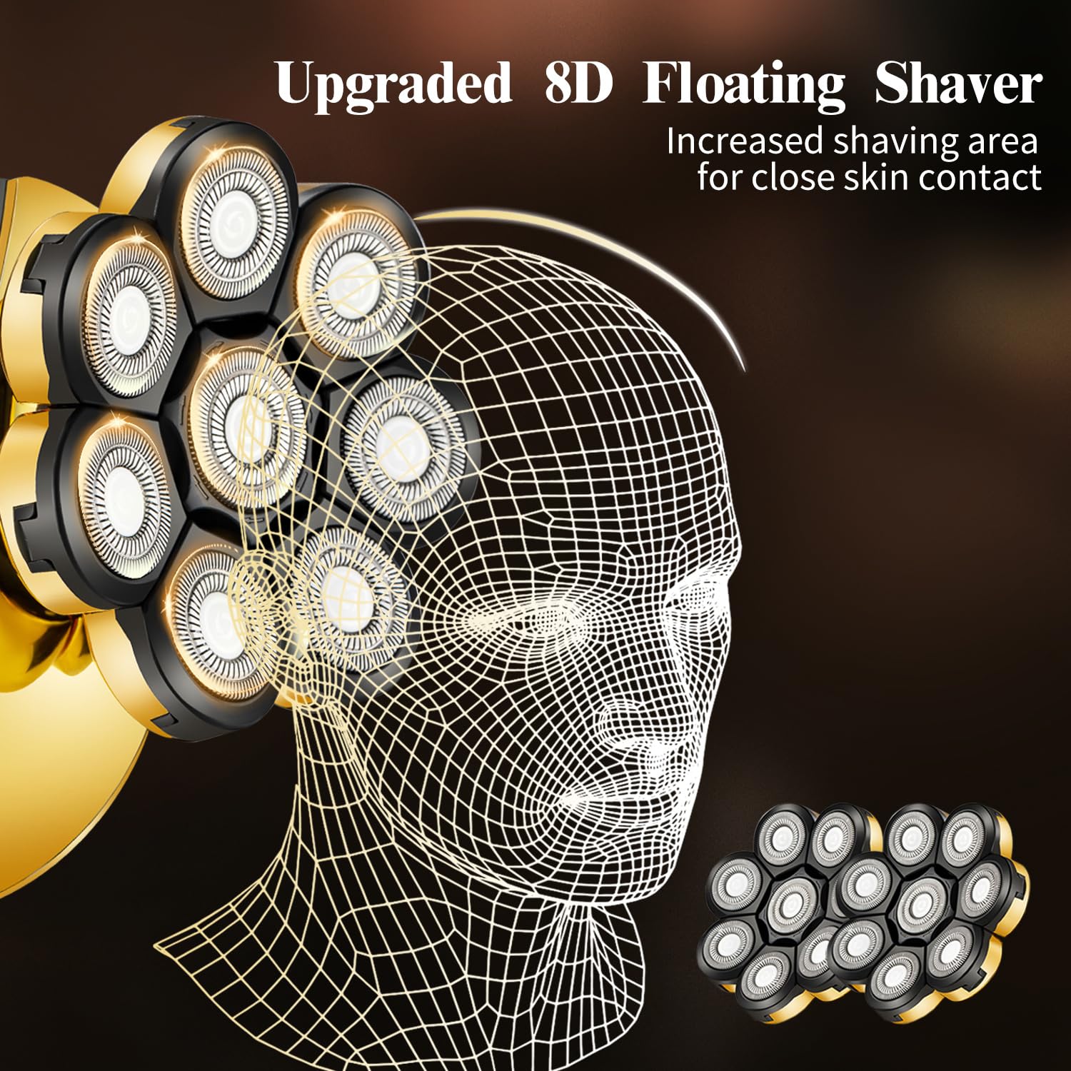 Head Shavers für Glatzköpfe Haartrimmer Zero Gapped T-Blade Trimmer, Multifunktionale Glatzenrasierer Wiederaufladbare Edgers Barber Clippers Herrenpflege-Set