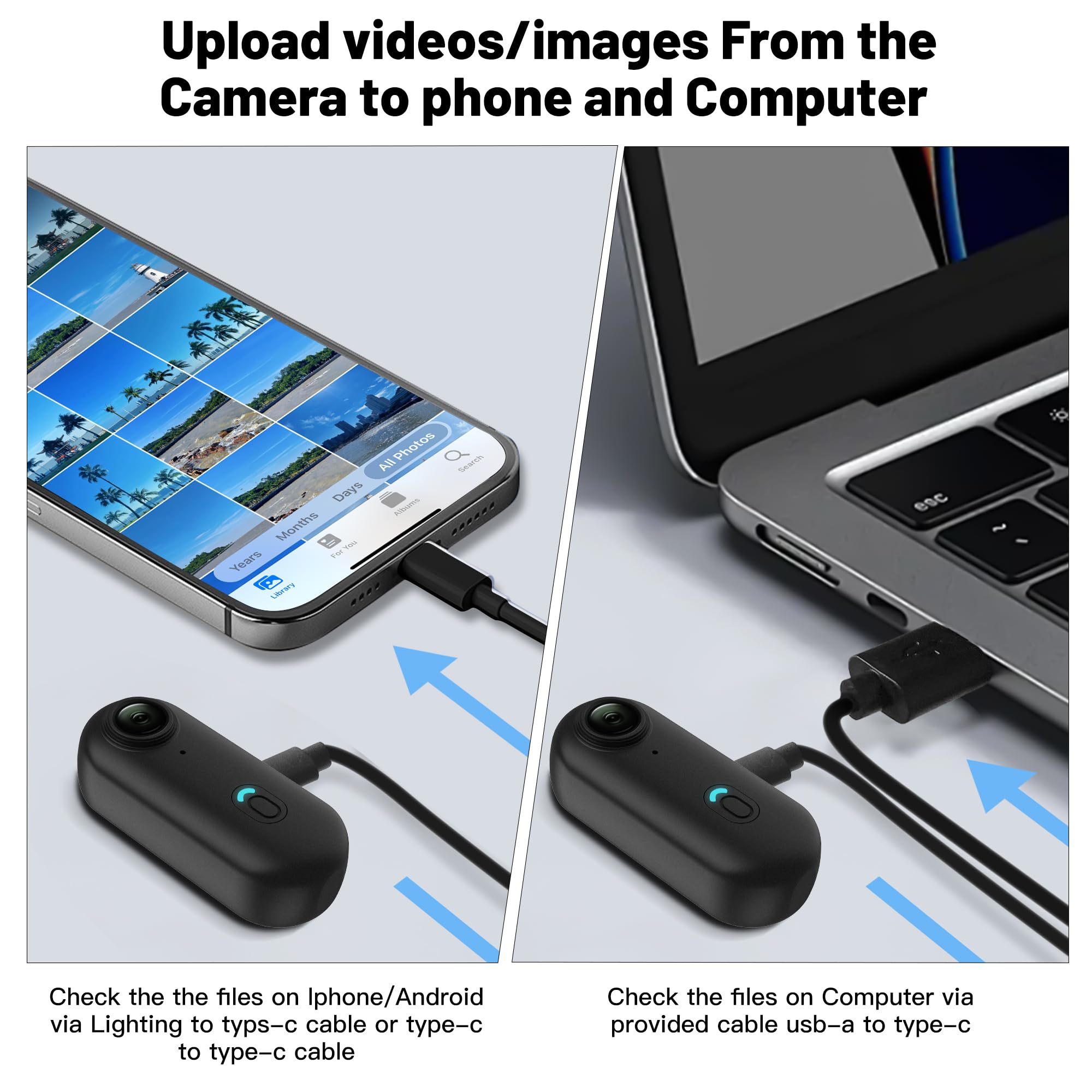 64GB FHD 1080P Mini-Körperkamera, tragbare Action-Körper-Cam, Daumengröße freihändige Aufnahme-Körper getragene Kamera, Premium tragbarer Camcorder (Schwarz)