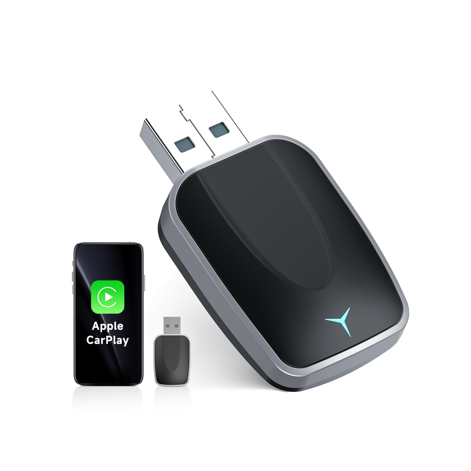 Mini Wireless CarPlay Adapter für iPhone 2025 Verbesserte Version,Plug & Play,Keine Latenz,USB-A/C Unterstützung,Kompatibel mit iOS 10+ & Autos 2016+