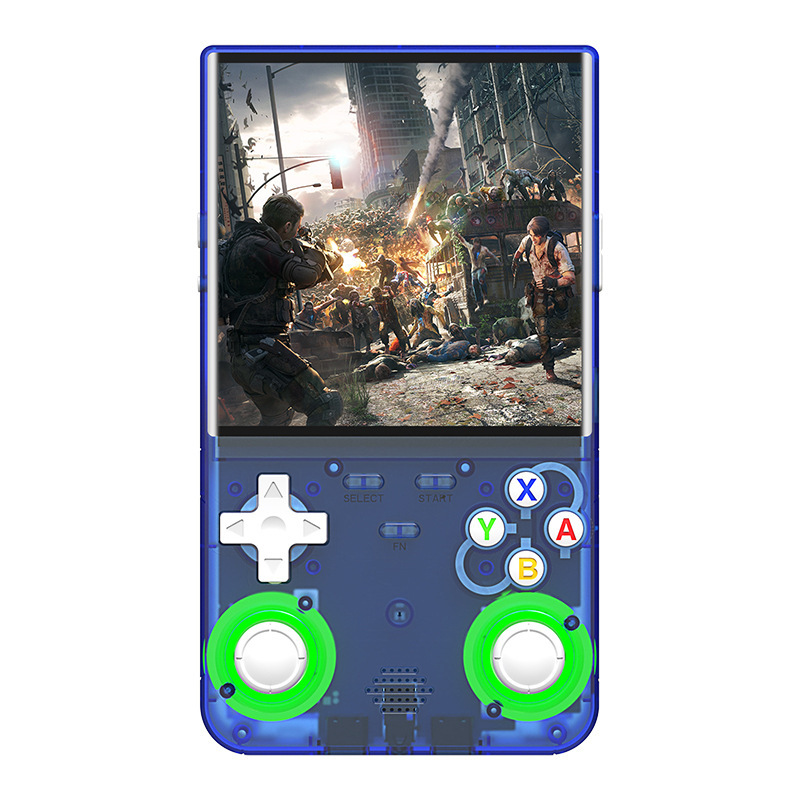 Open Source Game Handheld-Konsole 4 IPS Bildschirm Tragbare Videokonsole 64G 15000+ Spiele Linux System Unterstützt WiFi Bluetooth TR.Blue 64G