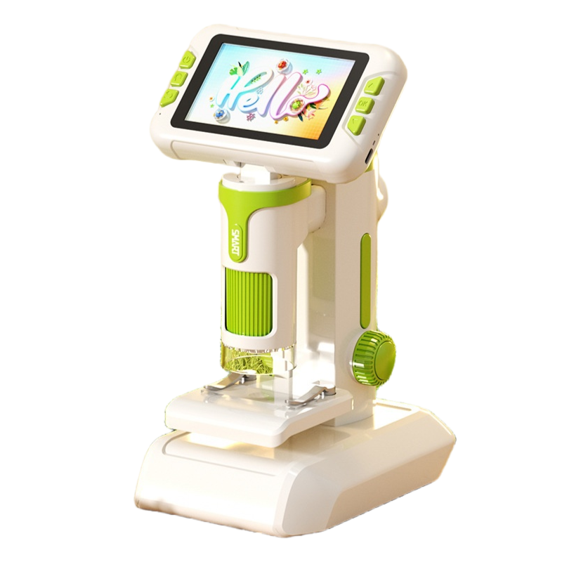 Grün 4 Zoll HD Digitales Mikroskop 100 1600X Kiids Tragbares Biologie-Spielzeug Mit Foto Videoaufnahme Typ C USB