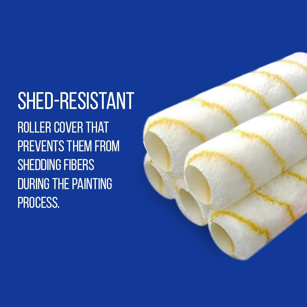 5er-Pack Malerrollen Abdeckungen 23cm Mikrofaser 12mm Flor 38mm Loch Ersatzpinseldecken Für Wände Decken Professionelle Qualität