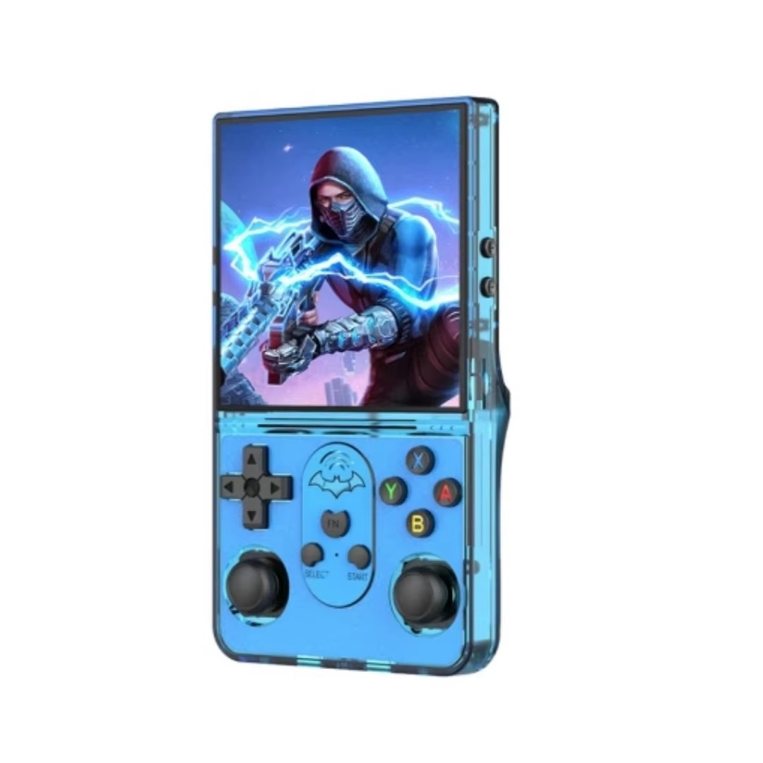 S600 Retro Gaming-Konsole, Handheld-Konsole mit 4,0-Zoll-Bildschirm Linux-System mit 64G TF-Karte, Unterstützung für 10+ Simulatoren, Wiederaufladbare tragbare Spielkonsole (Blau)