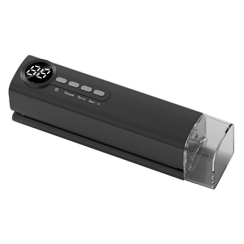 Schwarz 3 IN 1 Wiederaufladbarer Wireless Vakuumierer Küchen Lebensmitteltaschen Versiegler Externe Pumpe Einzeldichtung