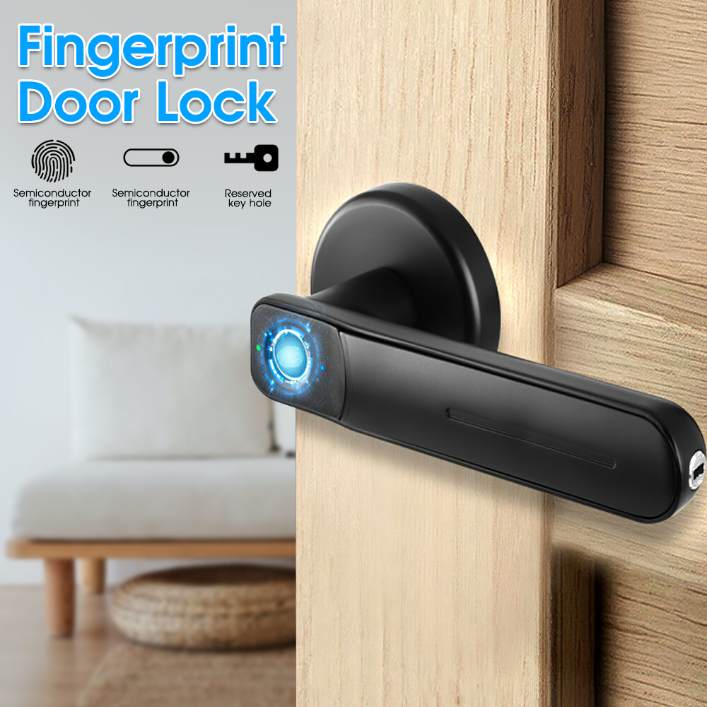 2022 NEUES Elektronisches Smart Lock Dualmodus USB Wiederaufladbares Fingerabdruck Türschloss Sicherheits Biometrischer Griffschloss für Apartment