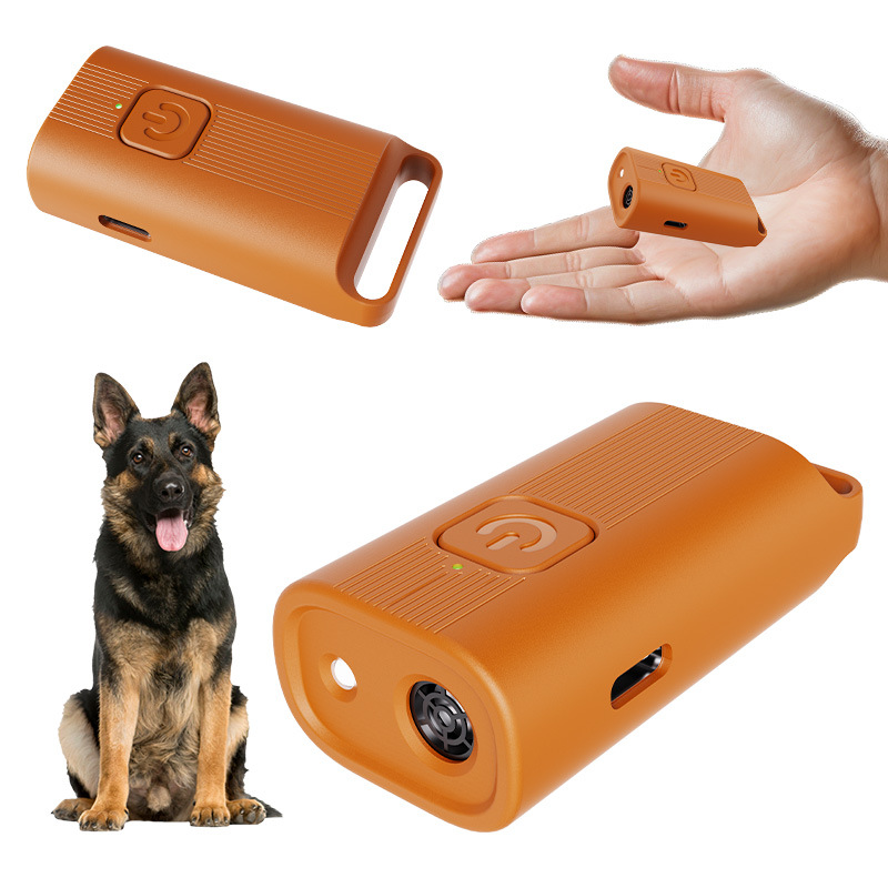 Mini Handheld Anti-Bell-Gerät für Hunde, Ultraschall-Hundetrainingsgerät, Tragbar für Hunde Innen- und Außenbereich, 1 Packung Orange