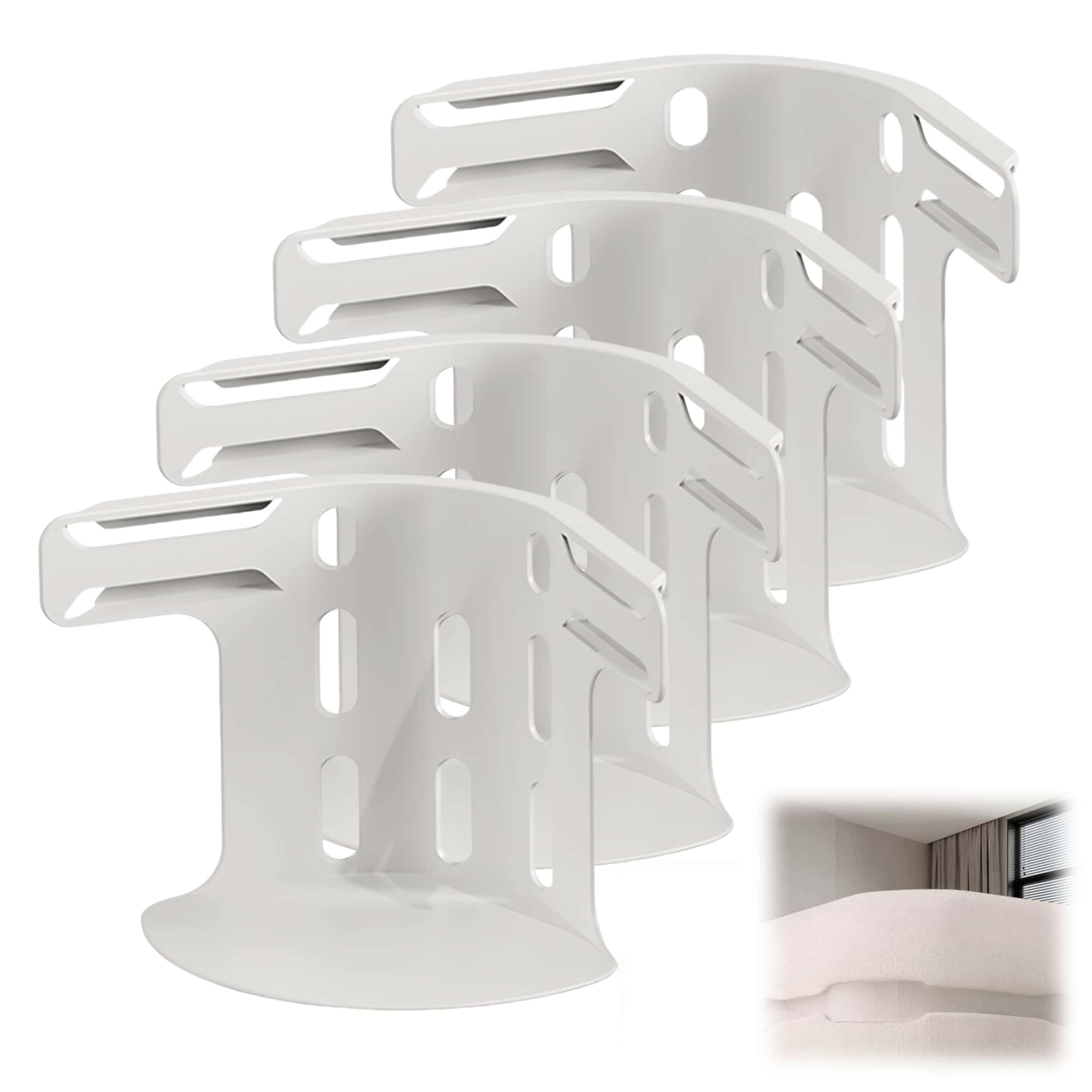 4er-Pack Verschließbare Bettlakenhalter, Lakenhalter, Sichert Laken fest an Ort und Stelle, Schwerlast-Paneelhalter, Einfache Einmalige Installation Farbe Weiß