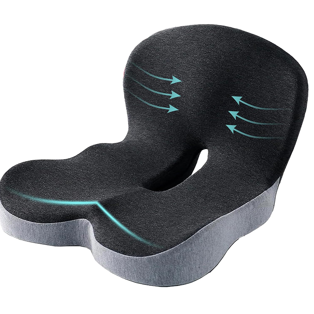 Sitzkissen Memory-Schaumstoffpolster für LKW-Fahrer Bürostuhlkissen Heimstuhlkissen Autonon-Slip-Pad Ergonomische Sitzkissen fürs Büro, Dunkelgrau