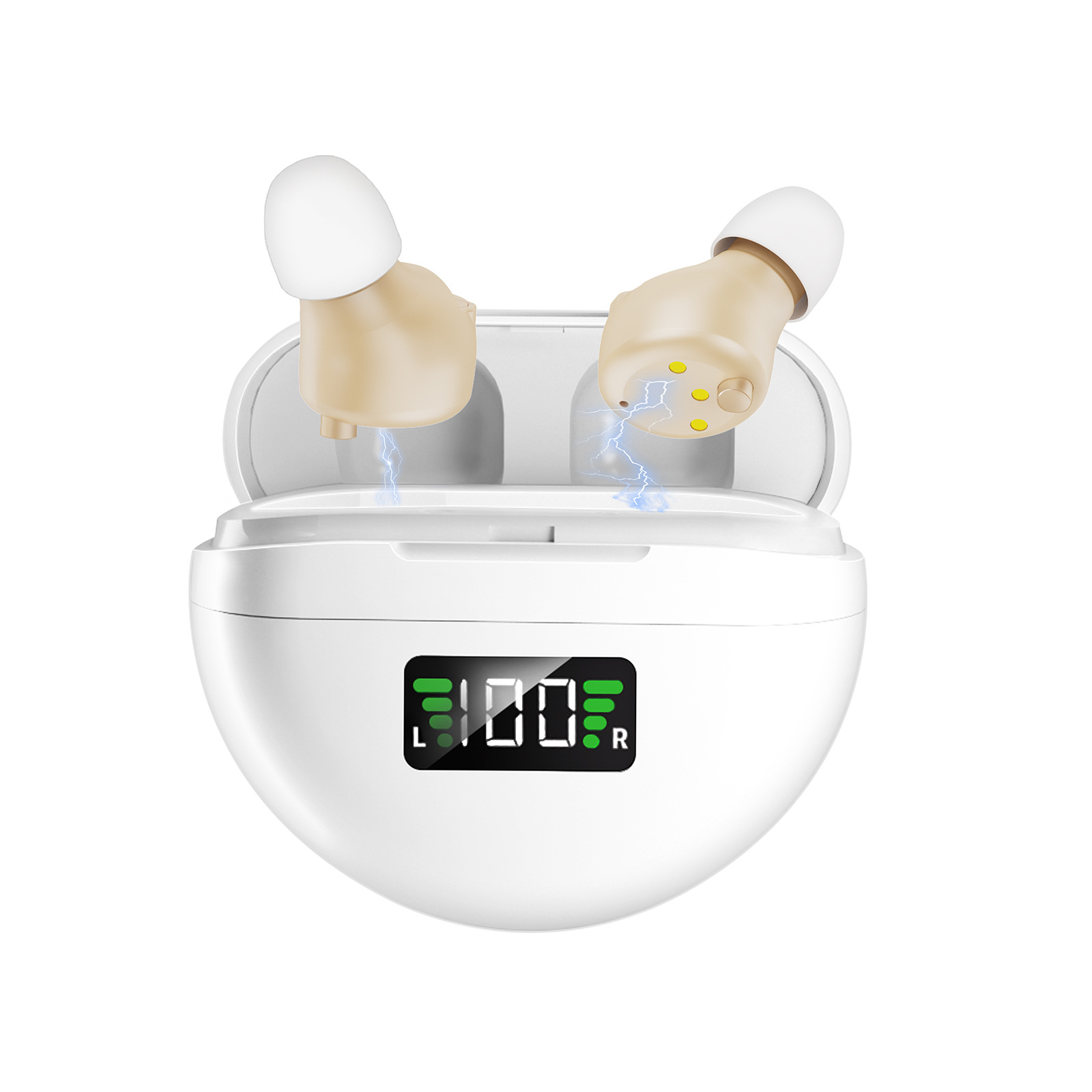 Hörgeräte mit Audio-Tracker, Wiederaufladbare Hörgeräte mit Rauschunterdrückung DSP-Chip, OTC Hörgerät für Senioren, Hautfarbe