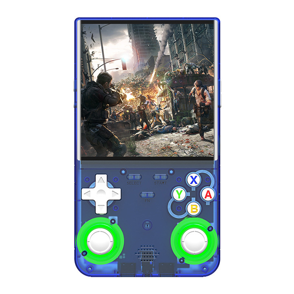 R36Ultras Handheld-Spielkonsole mit 4-Zoll-IPS-Bildschirm, 64GB TF-Karte enthält 15000+ Spiele, WLAN-fähige Retro-Handheld-Spielkonsole (Blau)