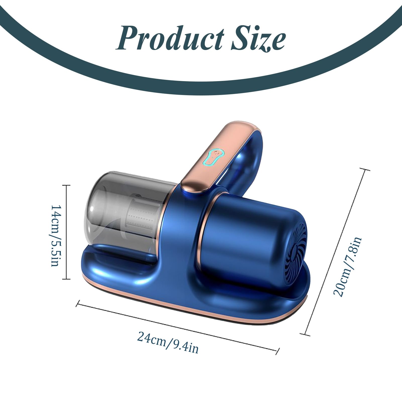 Wireless Handheld Bed Vacuum Cleaner,13000pa Starke Saugkraft UV-Licht Waschbarer HEPA-Filter für Tiefenreinigung von Bett, Matratze, Sofas, Teppichen (Blau)