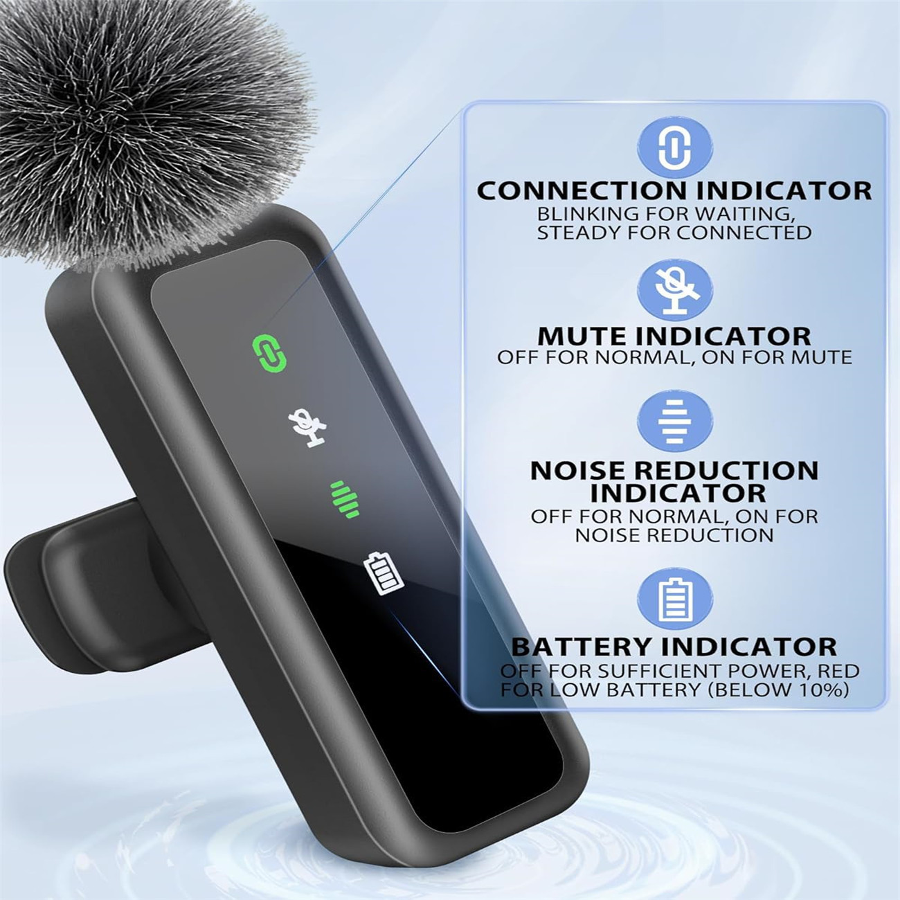 Wireless Lavalier-Mikrofon für iPhone 15/16 USB-C Mini-Mikrofon für iPhone Android iPad mit Geräuschunterdrückung LED-Anzeige, Aufnahme für Podcast, Vlogging