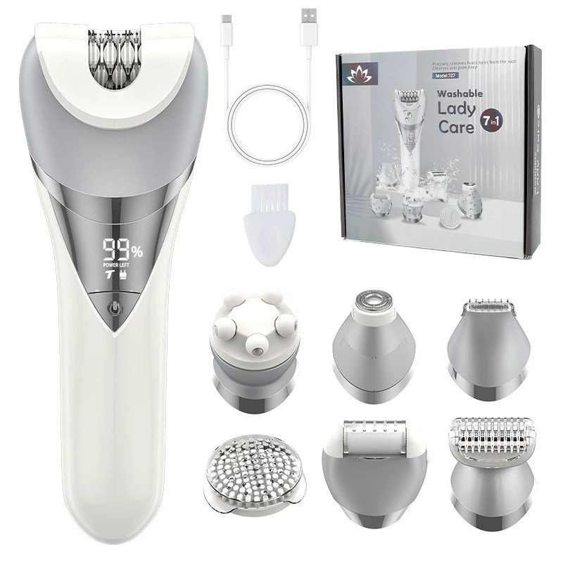 Epilierer für Frauen, 6 in 1 Epilierer zur Haarentfernung für Frauen, Rasierer, Bikini, Gesichtsrasierer, Gesichtsreinigungsbürste, Gesichtsmassage und Körperpeeling