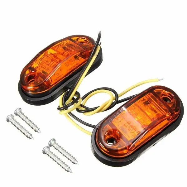 2er-Pack LED Front Seitenmarkierungsleuchte 12V 24V Für Lkw Van Anhänger Boote - Gelb