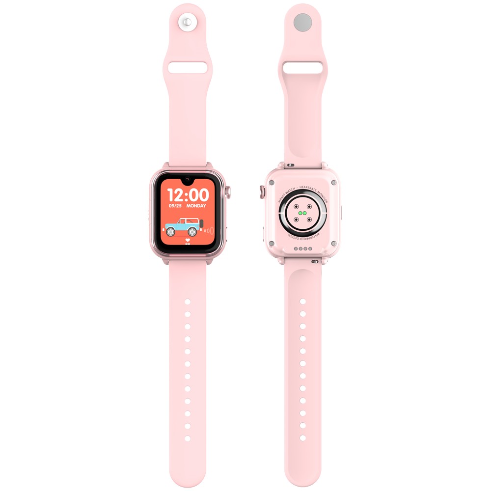 4GLTE Videoanruf Smartwatch mit SOS-Taste Herzfrequenzmonitor LBS+GGPS+WIFI-Tracker Zaun Whatsapp Kiids Geburtstagsgeschenk COL Pink