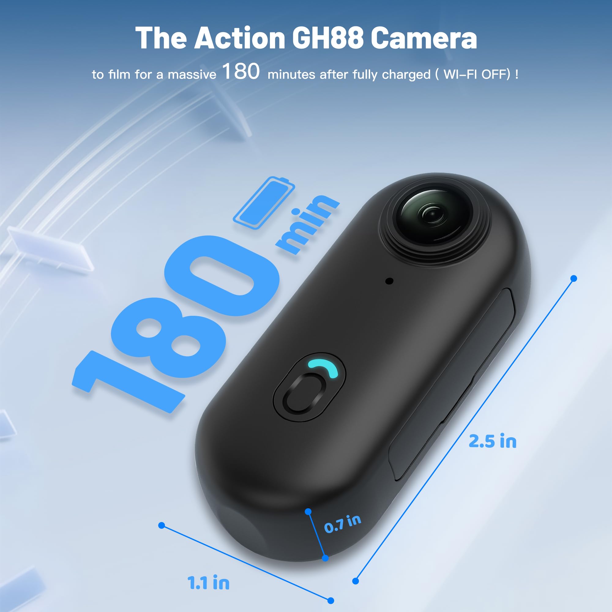 64GB FHD 1080P Mini-Körperkamera, tragbare Action-Körper-Cam, Daumengröße freihändige Aufnahme-Körper getragene Kamera, Premium tragbarer Camcorder (Schwarz)