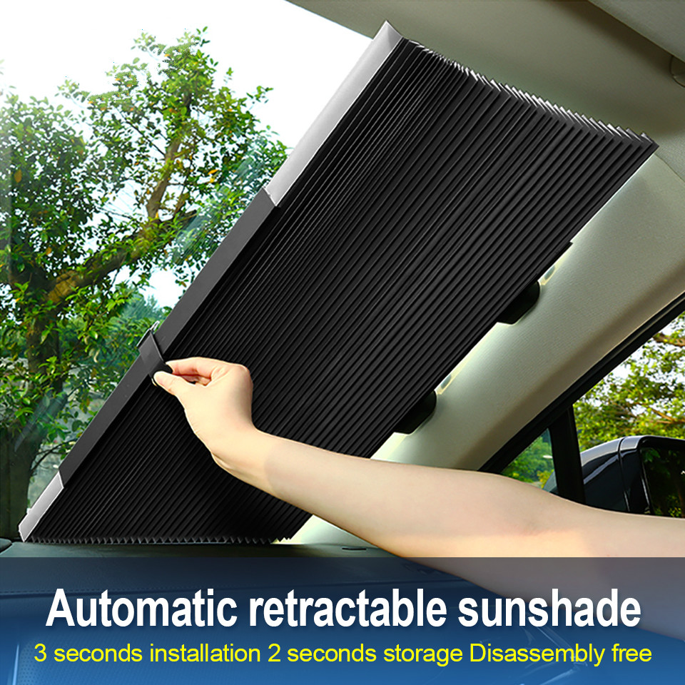 Auto Fenster Sonnenschutz Einziehbarer Windschutzscheiben Sonnenschutz Abdeckung Schild Vorhang Faltbarer Auto Sonnenschutz Block Anti-UV Auto Fenster Schatten