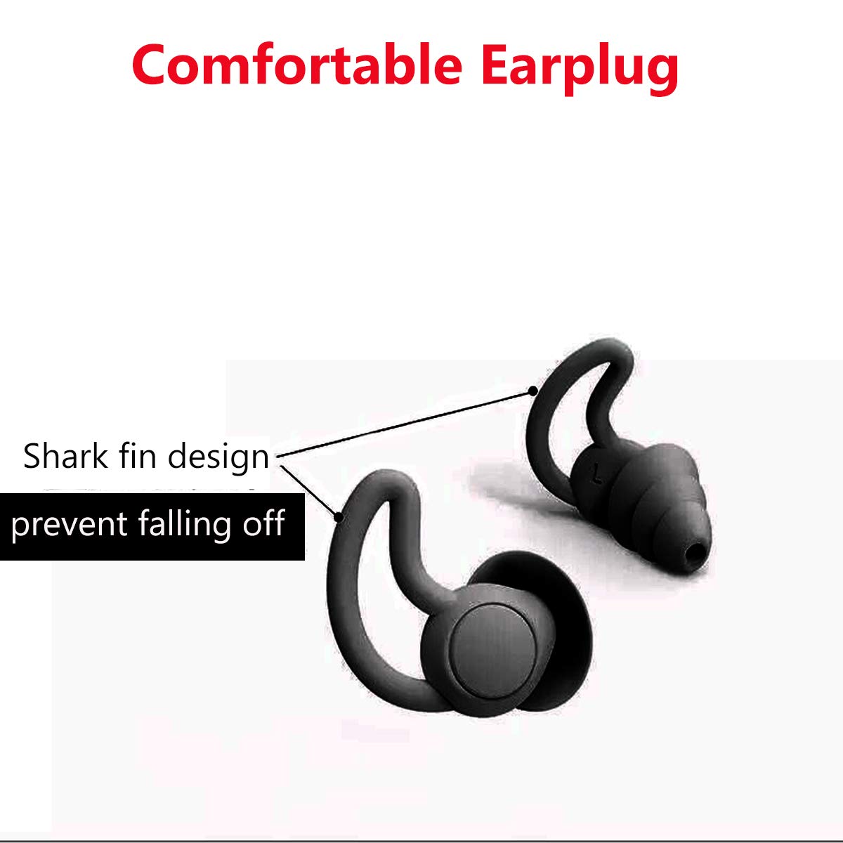 Noise Reduction Ohrstöpsel,Bequeme Silikon Wiederverwendbare Ohrstöpsel zum Schlafen,Schnarchen Schwimmen,Lernen,Geräuschunterdrückung und Gehörschutz Schwarz