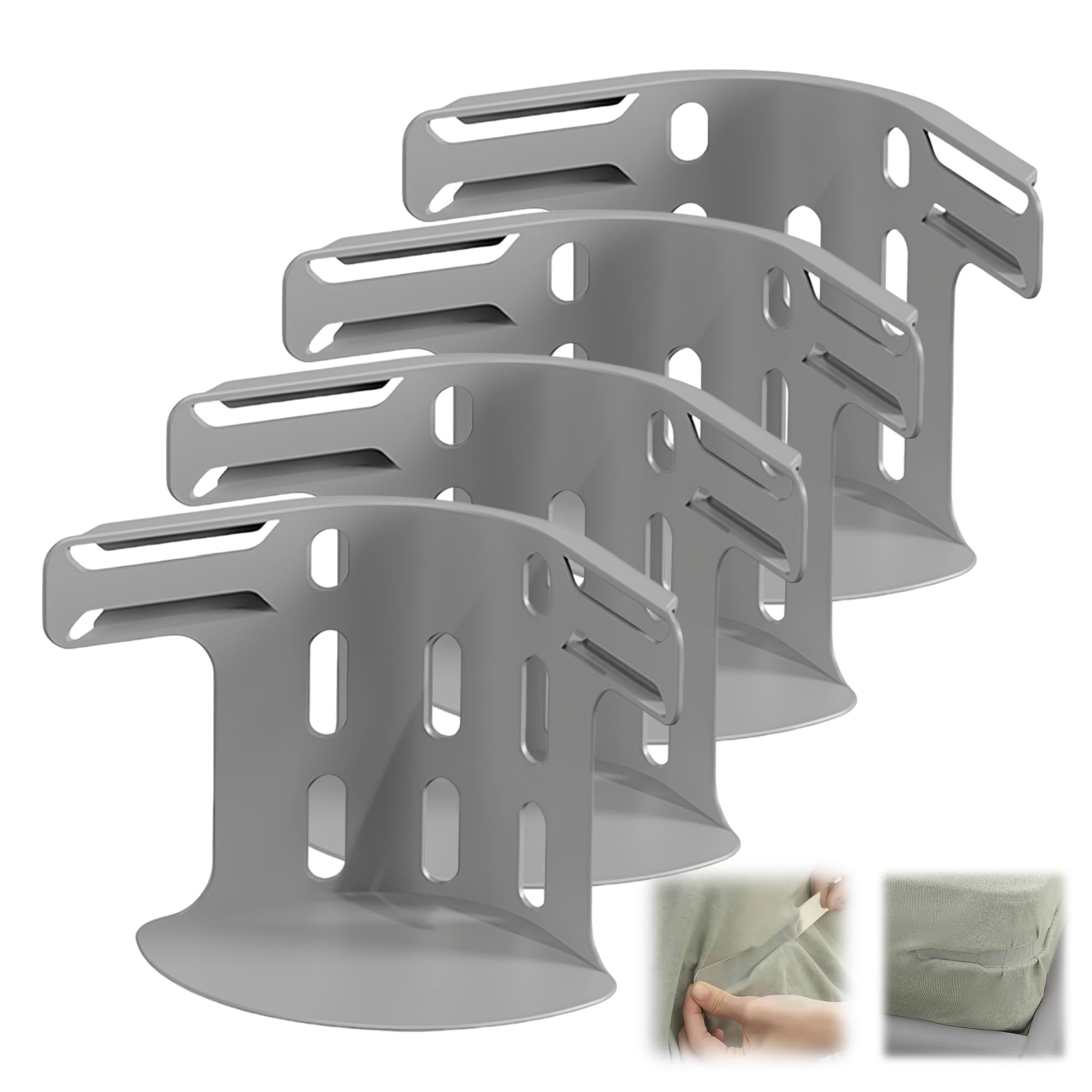 4er-Pack Locking Bed Sheet Holders,Sheet Holder, sichert Bettlaken fest an Ort und Stelle,Heavy Duty Panel Holder, einfache einmalige Installation Farbe Grau