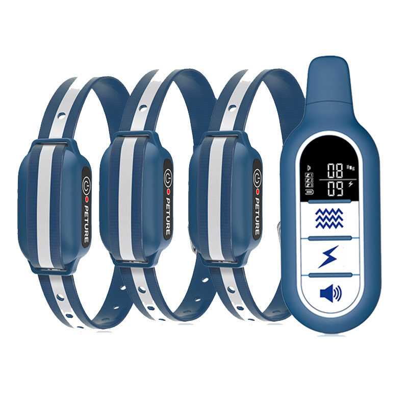 Schockhalsband für 3 Hunde Wasserdicht 3300ft Wiederaufladbares IPX7 Hundetrainingshalsband mit Fernbedienung, E-Halsband für Hundetraining mit Piepton- und Vibrationsmodi