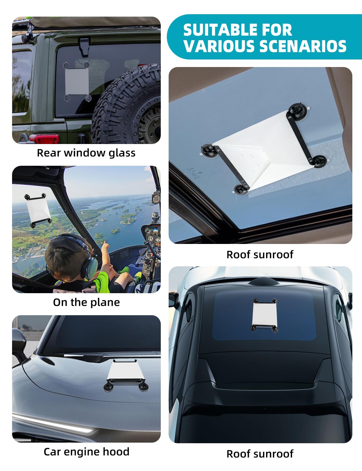 Starlink Mini-Sonnendach-Saugnapfhalterung, Sicheres Befestigungsset für Autofenster und Sonnendächer, Starke Saugnäpfe gewährleisten ein stabiles Satellitensignal