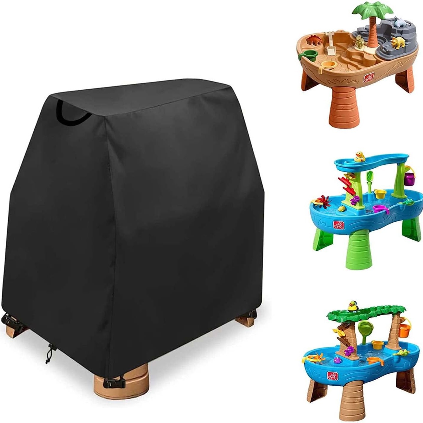 Beach Tischdecke 104x64x84cm Wasserdicht Staubdicht UV-Schutz Mit Griff Für Kinder-Wassertisch Außenbereich Verwendung Schwarz