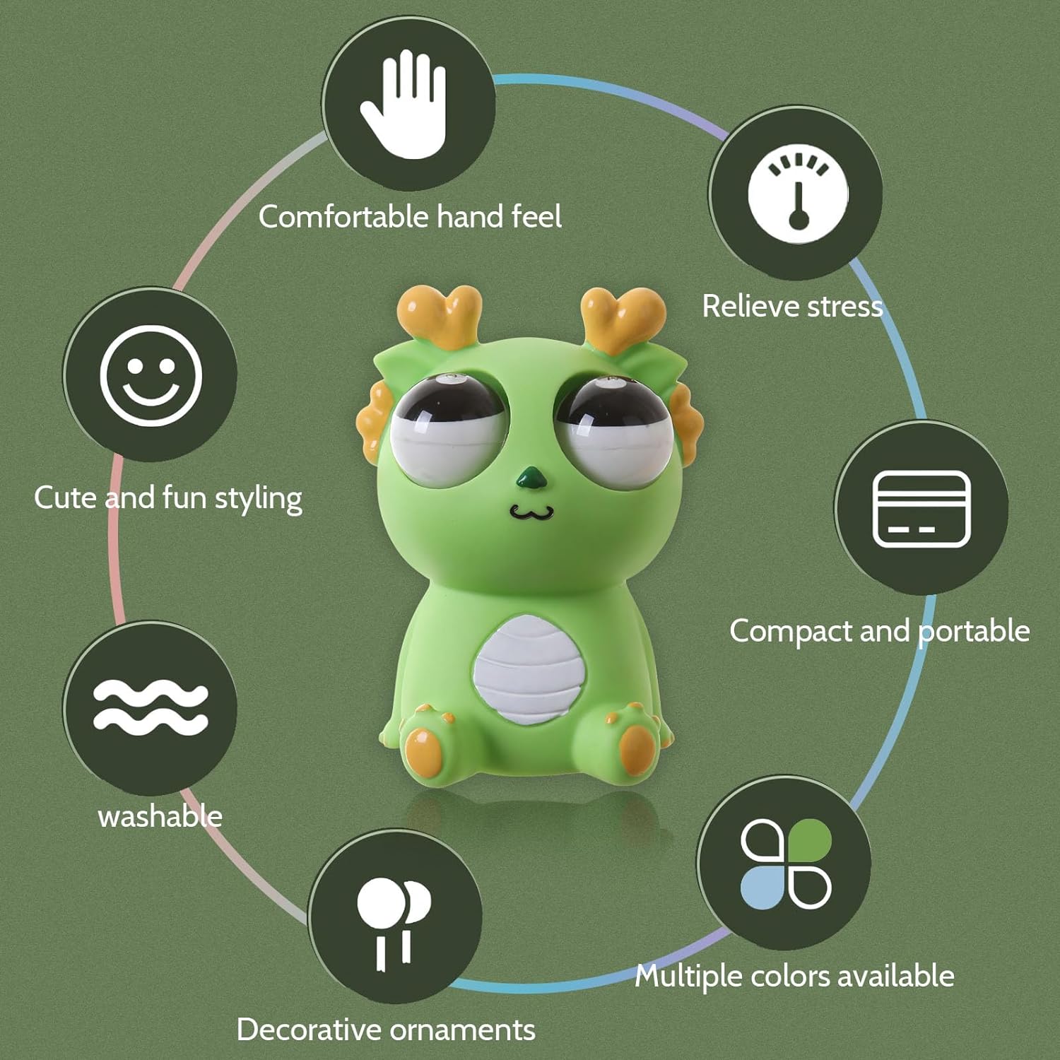 2er Pack Pink-Grün Druck Stressabbau Spielzeug Dragon Eye Popping Pop Out Eyes Geburtstagsparty Gefälligkeiten Geschenk