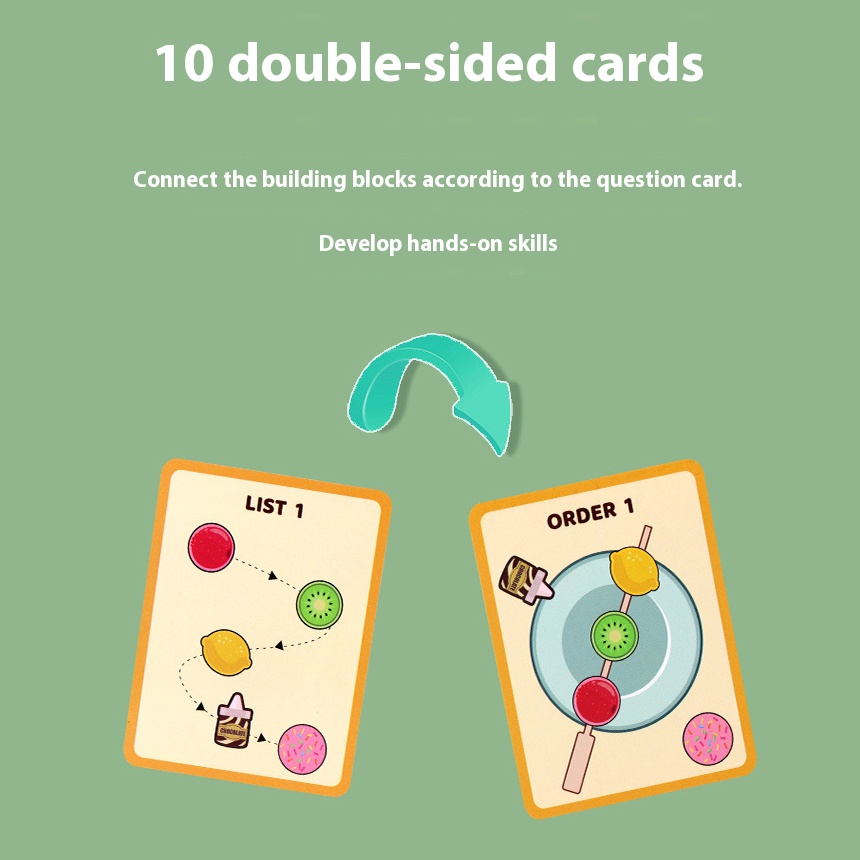 Holzfrucht-Süßigkeiten-Spielzeugset für Kinder Rollenspielküche Nahrungsschnur Rollenspielpädagogisches Geschenk für Jungen und Mädchen ab 3 Jahren