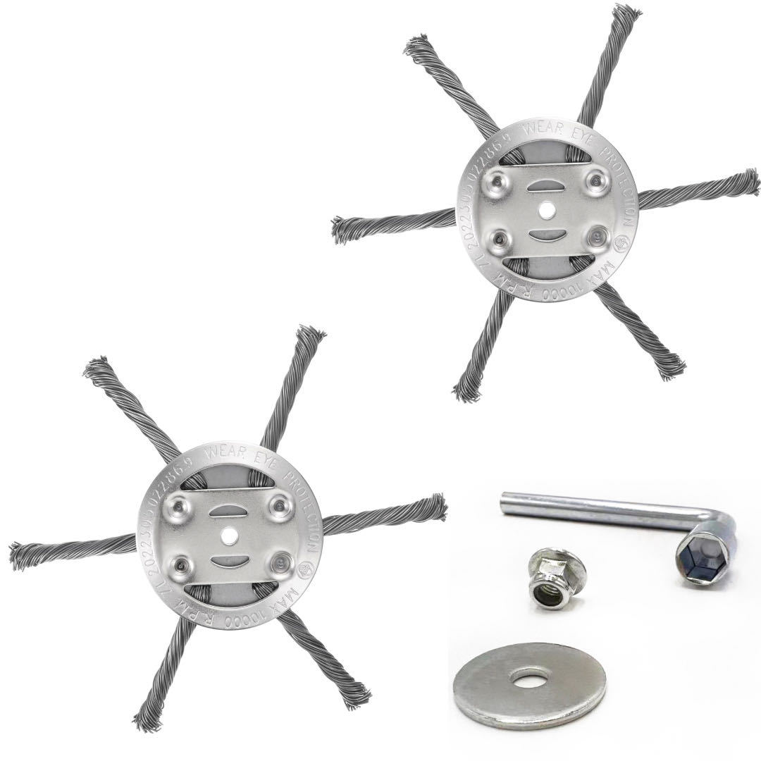 2er Pack 6 Zoll Stahl Draht Trimmer Kopf 150mm 6 Klingen Ersatz Für Fadentrimmer Unkraut Entferner Werkzeug Rasenmäher