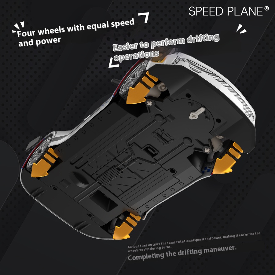 Fernsteuerungs Drift Carr 1:16 Maßstab 4-Rad-Antrieb Ferngesteuertes Spielzeug mit LED-Lichtern Ersatzräder 2 Batterien Weihnachts- Geburtstagsgeschenk für Kinder Farbe: Weiß