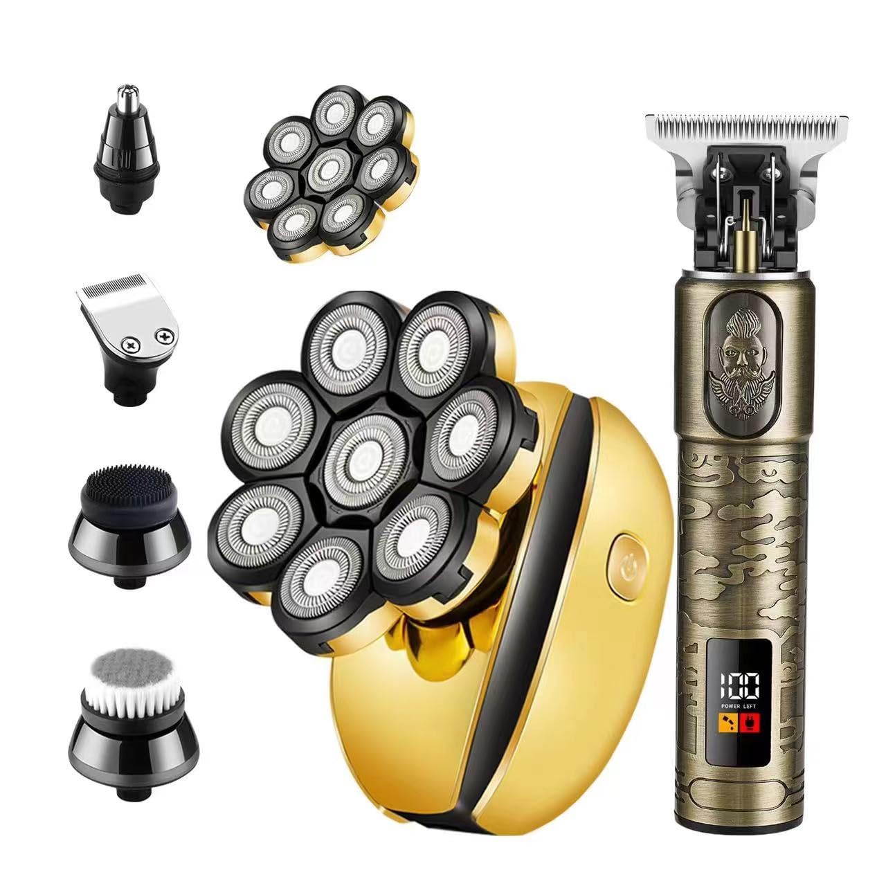 Head Shavers für Glatzköpfe Haartrimmer Zero Gapped T-Blade Trimmer, Multifunktionale Glatzenrasierer Wiederaufladbare Edgers Barber Clippers Herrenpflege-Set