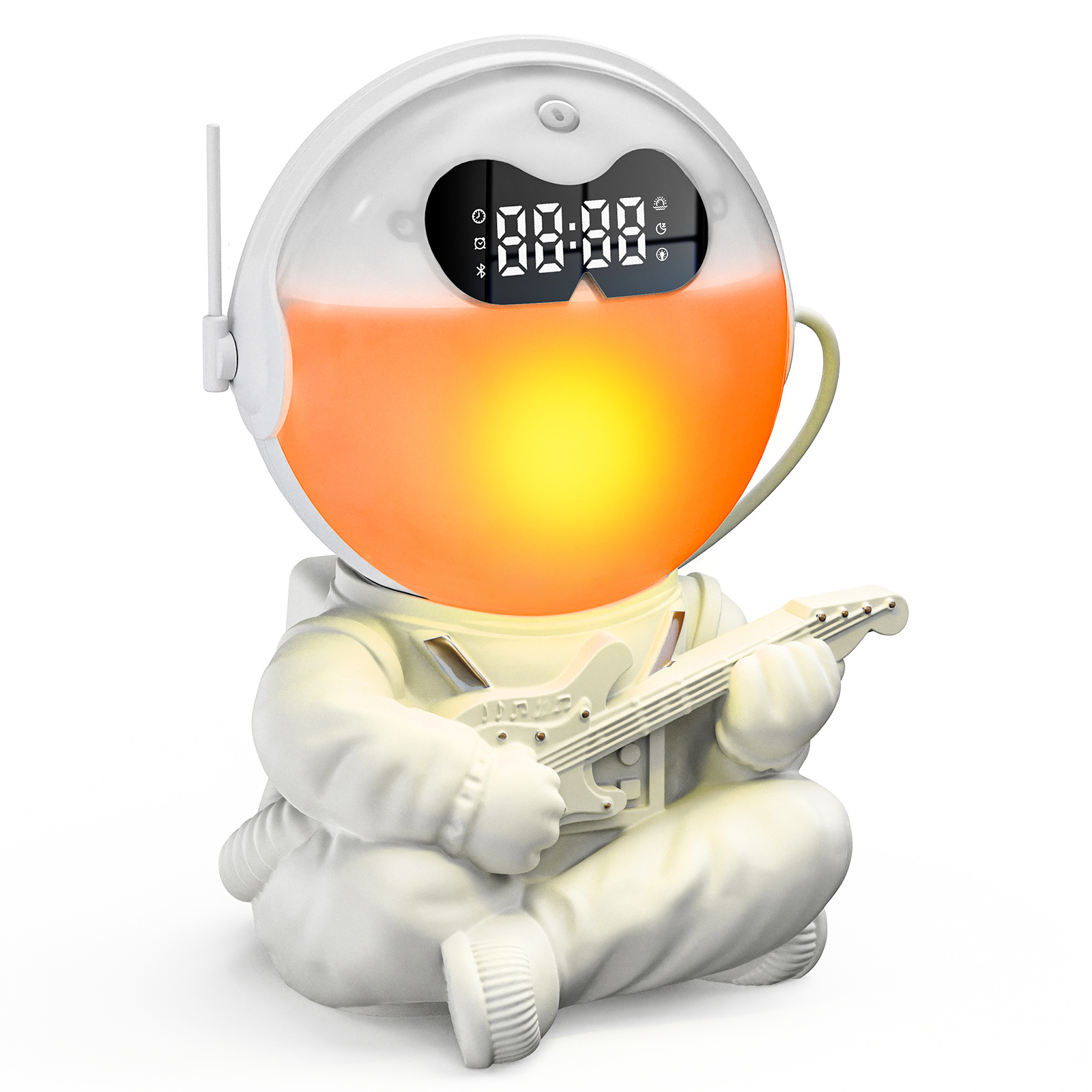 Astronaut Sunrise Wecker 7 dimmbare Licht Wecker für Teenager, Weißes Rauschen Bluetooth Lautsprecher mit 9 beruhigenden Klängen für Tiefschläfer