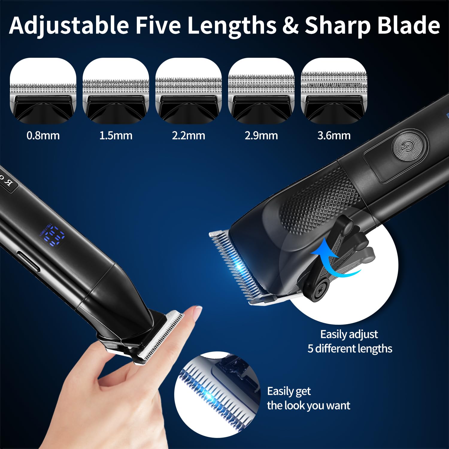 Haartrimmer für Männer Präzise Nahe Schneiden Barttrimmer Wiederaufladbar Friseur Elektrischer Nasenhaartrimmer Professionelles Haarschneider-Set (Schwarz)