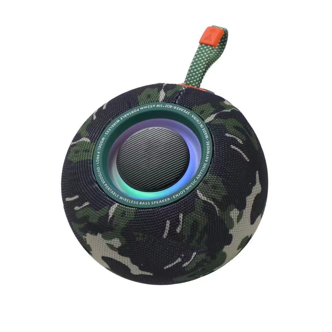 Tragbare Drahtlose Bluetooth Lautsprecher, IPX6 Wasserdichter Kleiner Duschlautsprecher, Lauter Stereo-Sound mit Trageschlaufe für Draußen (Camouflage)