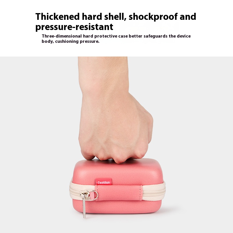 Stufenweise Pink 13.5x10.5x6.5 Mini Kameratasche CCD Aufbewahrung PU Wasserdichtes Hartschalen-Schockfest Druckbeständig Fleckenbeständig