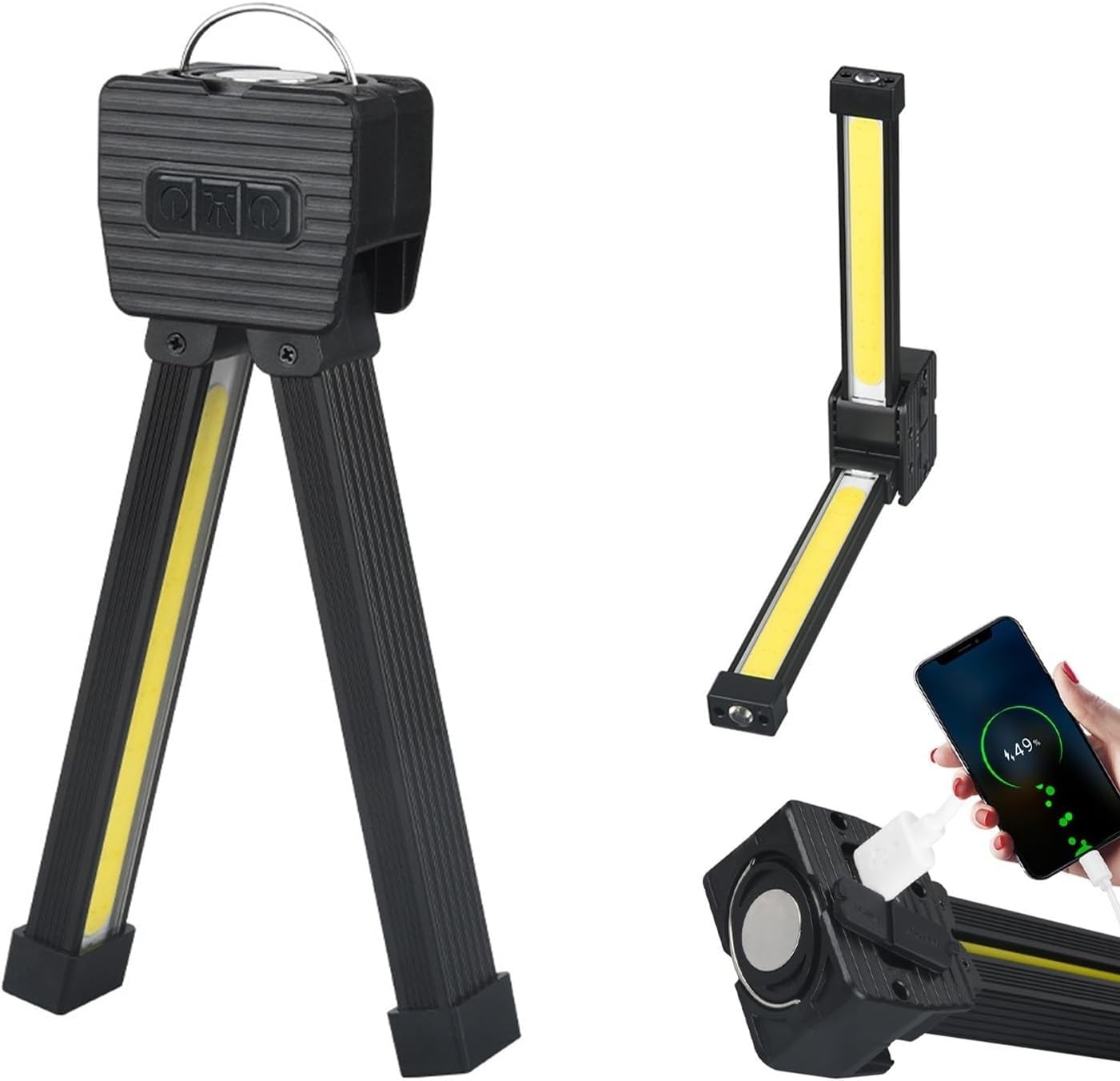 Gym Lampe für Posing, Tragbare Magnet LED Posing Lampe mit Haken zum Aufhängen, 7. Gang Dimmung, Magnetische Arbeitsleuchte mit 180 Grad Faltung, Campinglicht