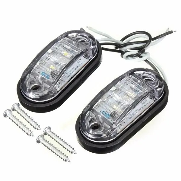 2er-Pack LED Frontseitenmarkierungsleuchte 12V 24V Für LKW Van Anhänger Boote - Weiß