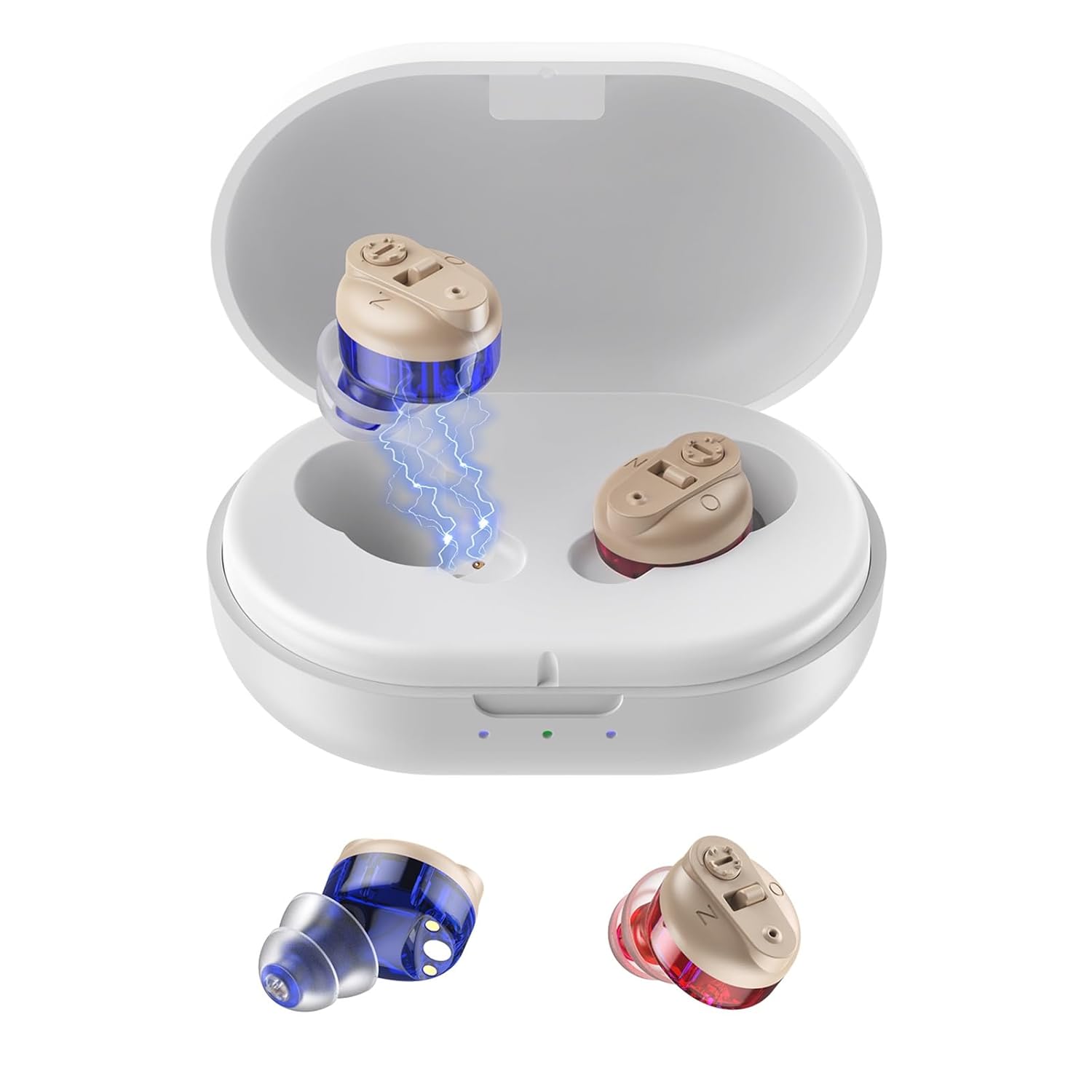 Hörgeräte mit Geräuschunterdrückung Wiederaufladbares Hörgerät für Senioren Einstellbare Lautstärke mit Ladeetui