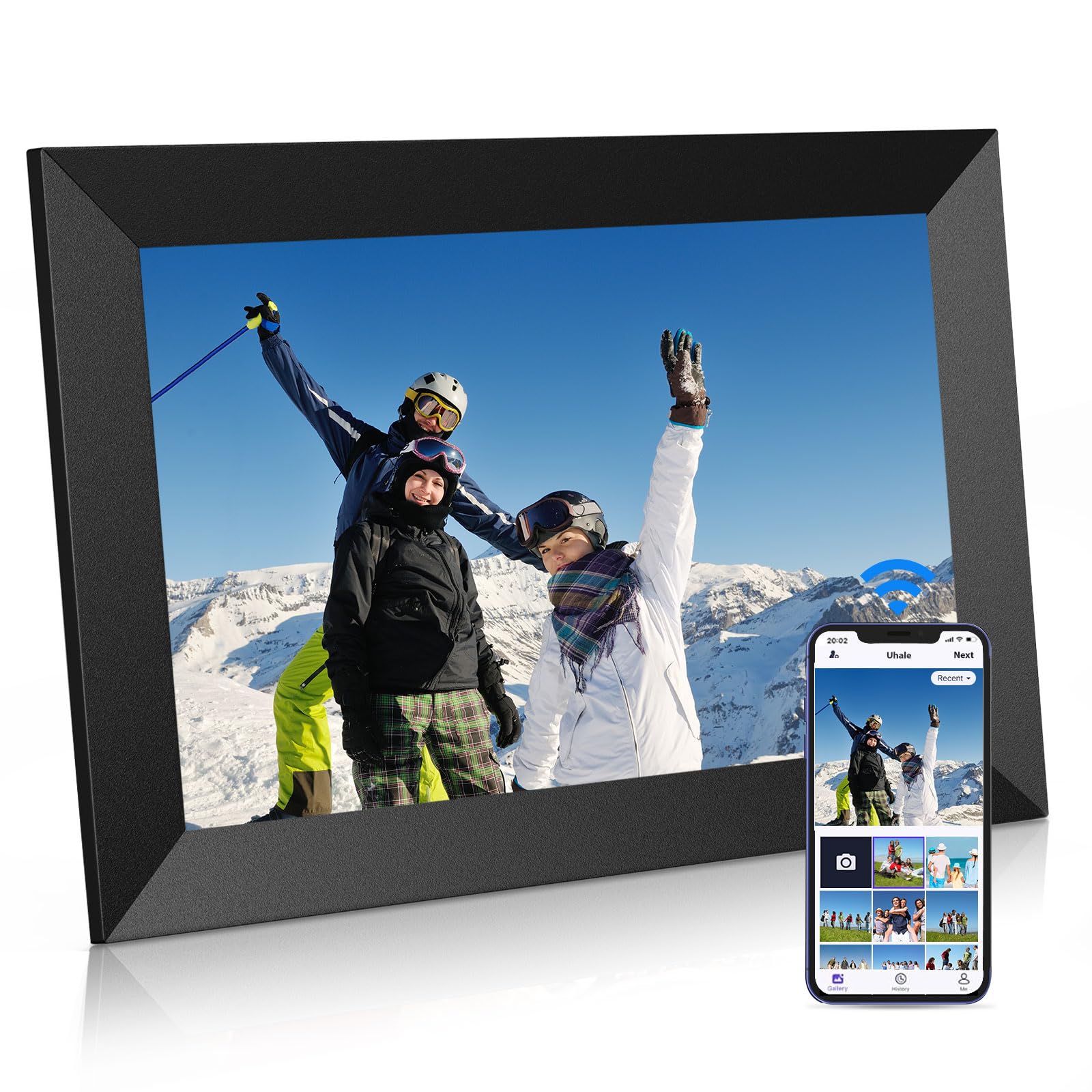 Uhale Digital Picture Frame WiFi 10.1 Zoll HD IPS Touchscreen Elektronischer Bilderrahmen Diaschau Smart Loop Digitaler Fotorahmen