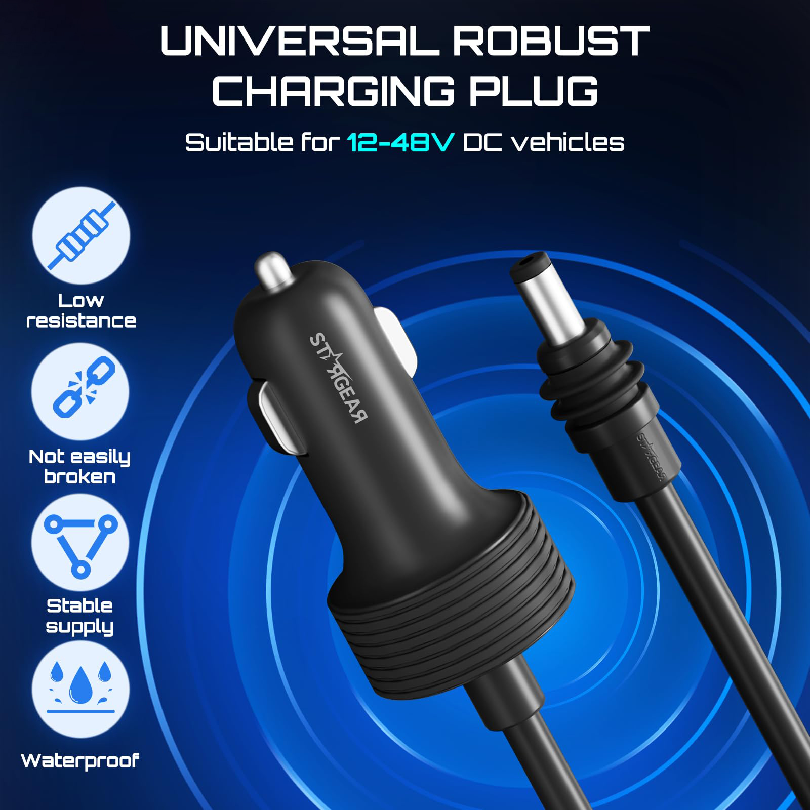 Starlink Mini Kabel 12V Stromkabel 3M, Starlink Mini Zubehör 16AWG Zigarettenanzünder zu DC-Kabel, 12V-48V Auto-Ladegerät Auto-Adapter