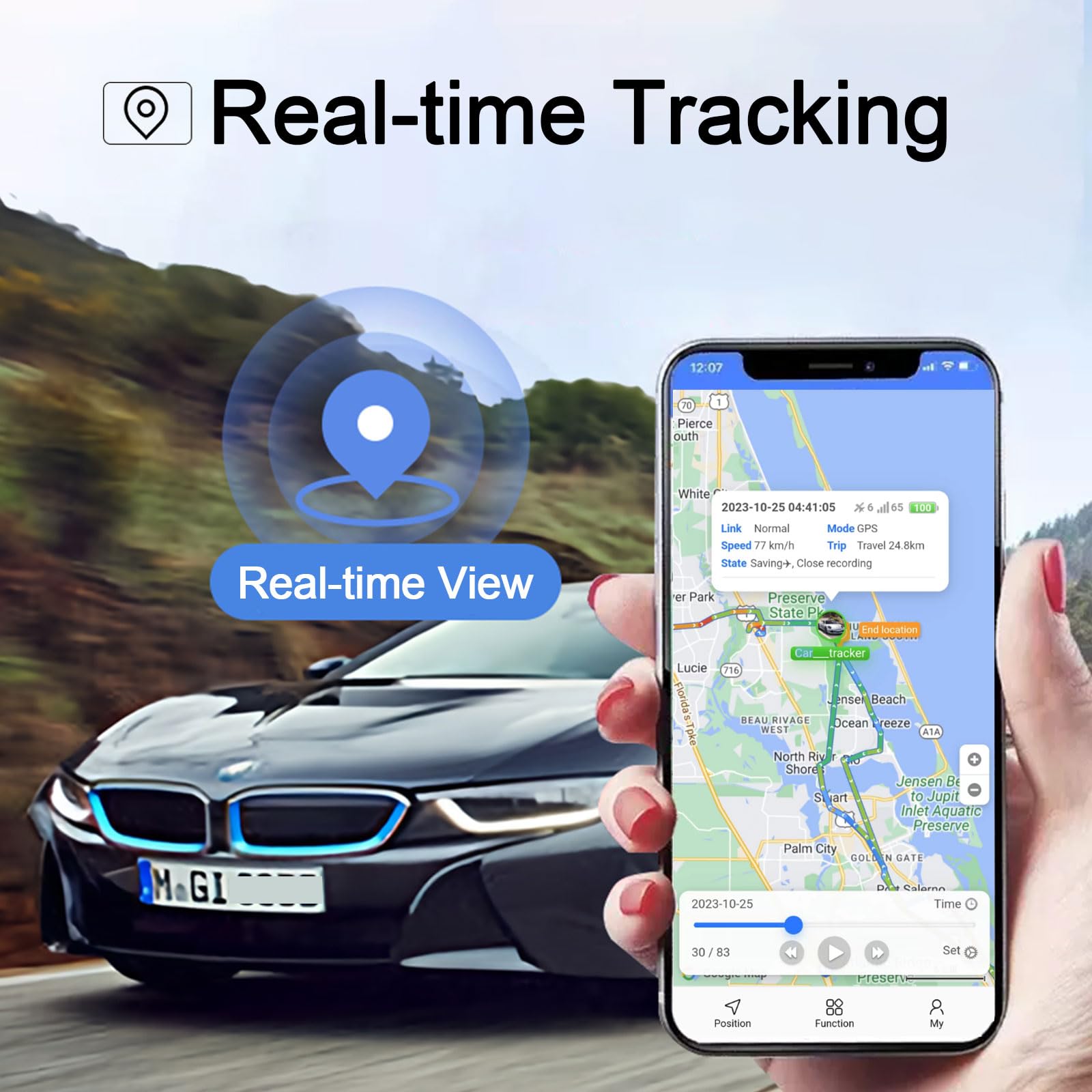 GPS-Tracker für Fahrzeuge Präzise Echtzeit-Tracking-Geräte Magnetische Halterung Volle Globale Abdeckung Tracker-Gerät für Kinder, Auto Versteckt, Vermögenswerte, Ältere (GF-08)